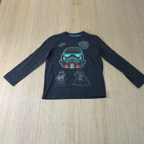 LEGO STAR WARS Stormtroopers T-shirt Long Sleeve Dark Gray Speckled Small 6/7 - Picture 1 of 3